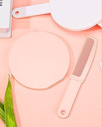 Cream Glue DIY 2-in-1 Hairbrush & Mirror Set