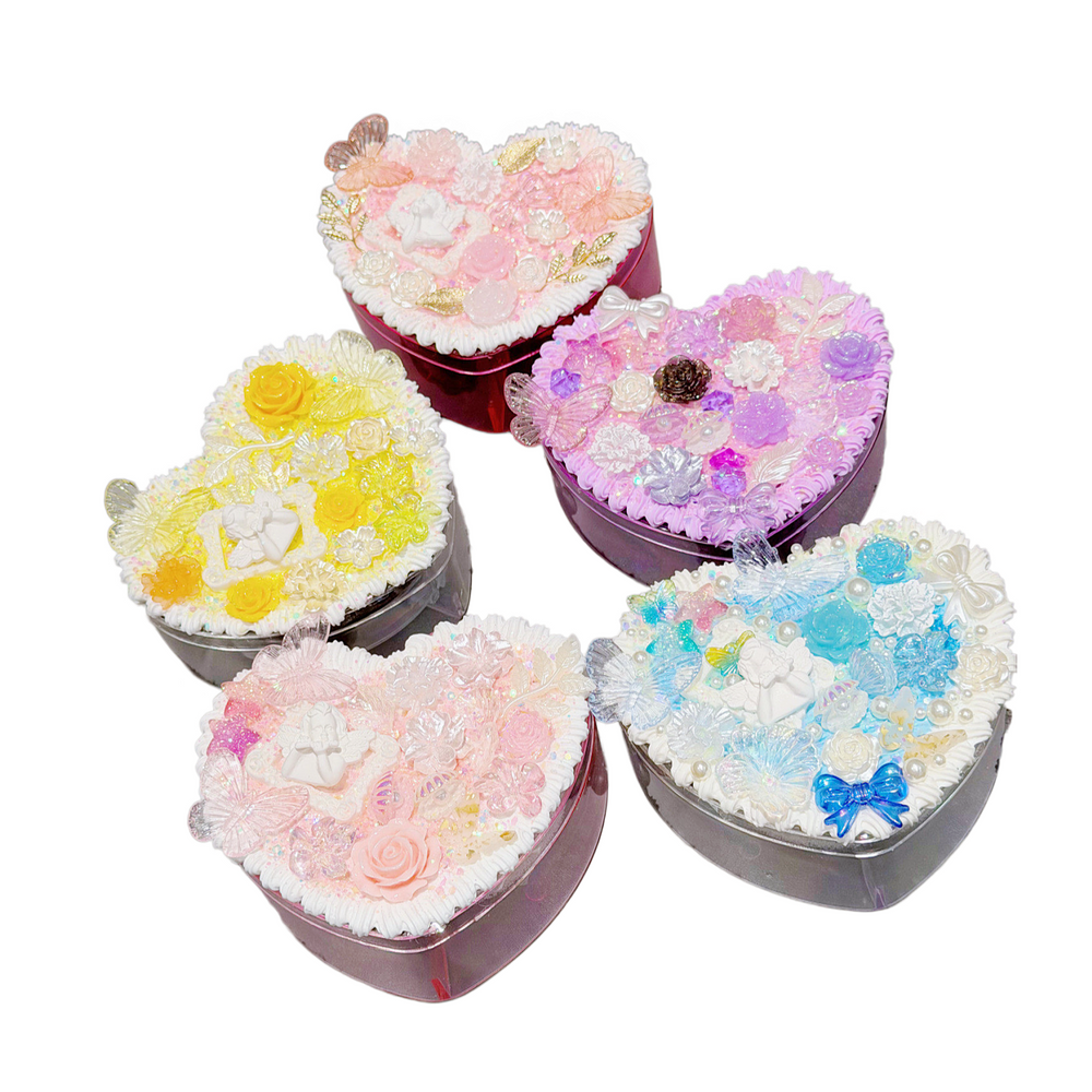 Decoden Cream Glue DIY Baroque Jewelry Box - Cute 2-Layer Heart Storage Case Kit