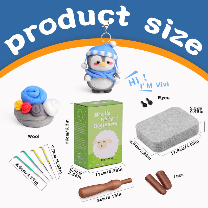 DIY Needle Felting Kit for Beginners – Cute Winter Penguins