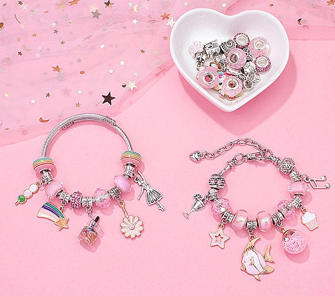 Girls Charm Bracelet Making Kit DIY Jewelry Making Set with Storage Box