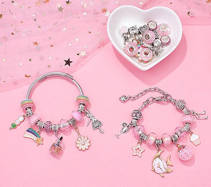 Girls Charm Bracelet Making Kit DIY Jewelry Making Set with Storage Box