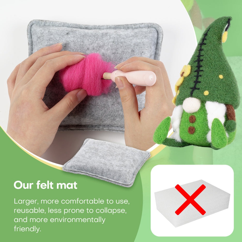4-in-1 Christmas Gnome Needle Felting Kit for Beginners – DIY Holiday Craft Set(with Keychain）