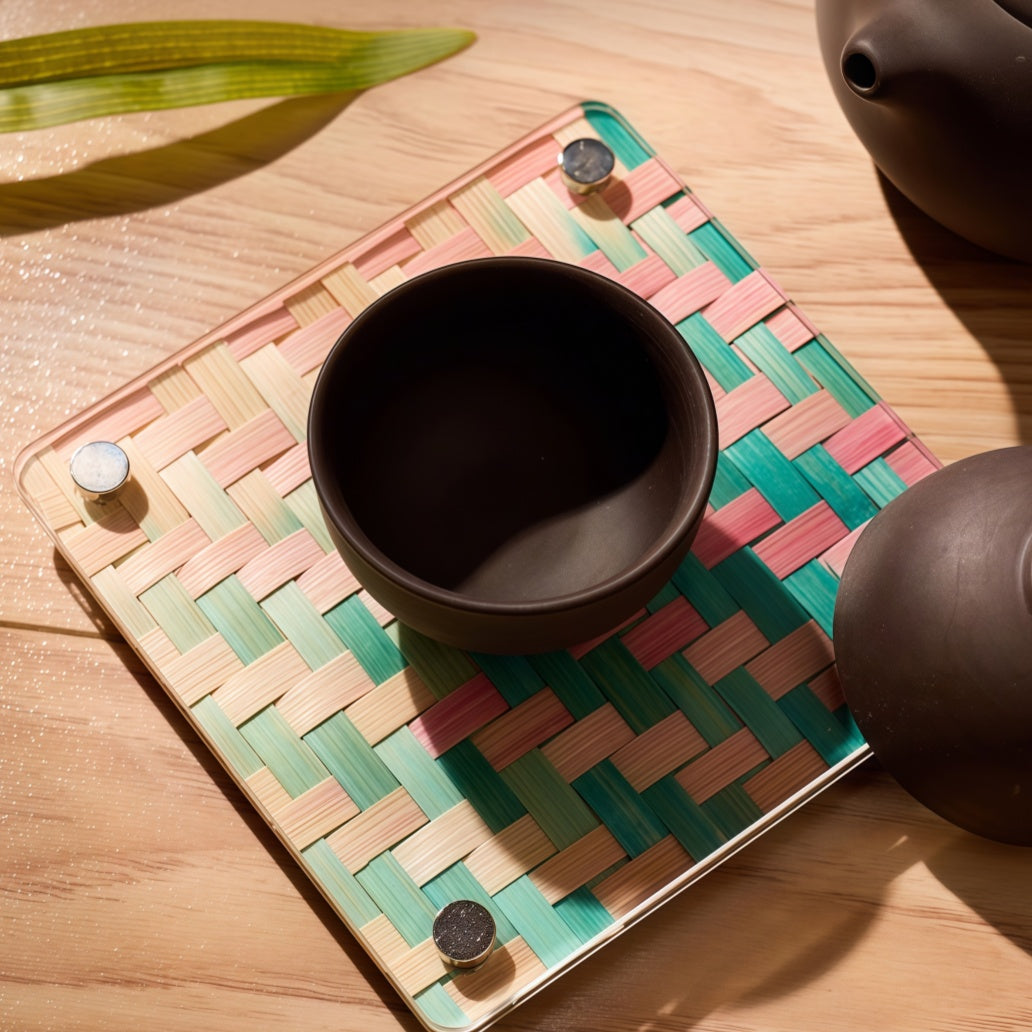 Chinese Cultural Heritage Bamboo Weaving - Acrylic Cup Mat DIY Kit