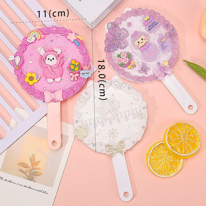 Cream Glue DIY 2-in-1 Hairbrush & Mirror Set