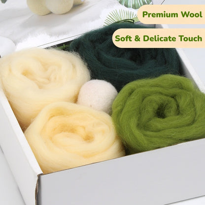 DIY Needle Felting Kit for Beginners - Monstera | Cute Faux Potted Plant Home Decor