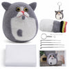 DIY Needle Felting Kit for Beginners - Cute Cat Keychain Set