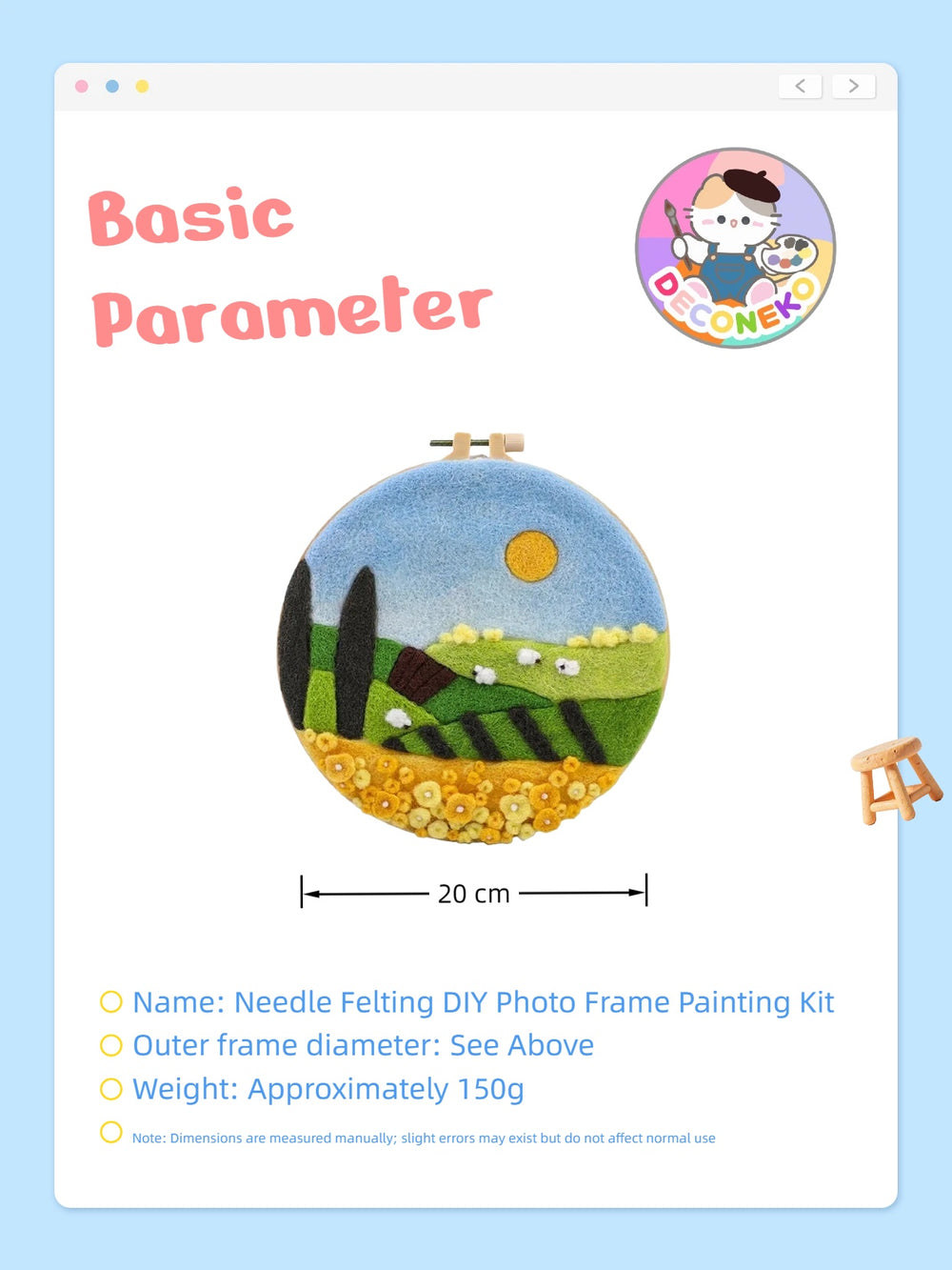 DIY Needle Felting Landscapes Kit for Beginners - Wool Hoop Art Set - Green Series