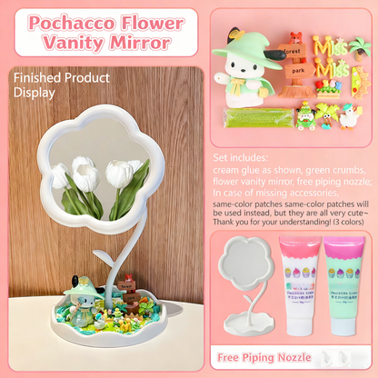 Cream Glue Flower Mirror DIY Kit (Oversized 360° Rotating Mirror)