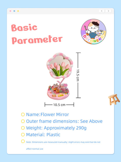 Cream Glue Flower Mirror DIY Kit (Oversized 360° Rotating Mirror)