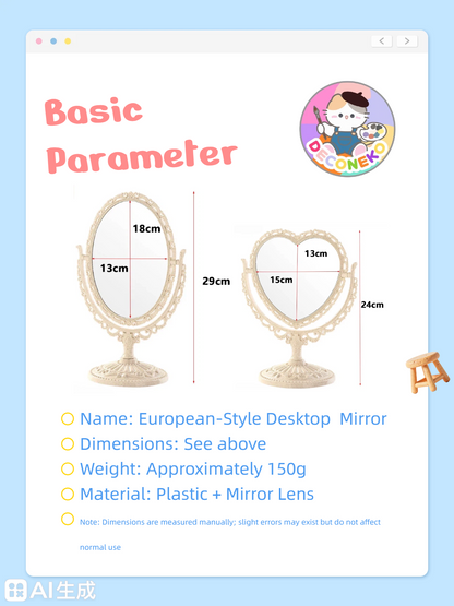 Baroque-Style Cream Glue DIY Desktop Mirror Material Kit