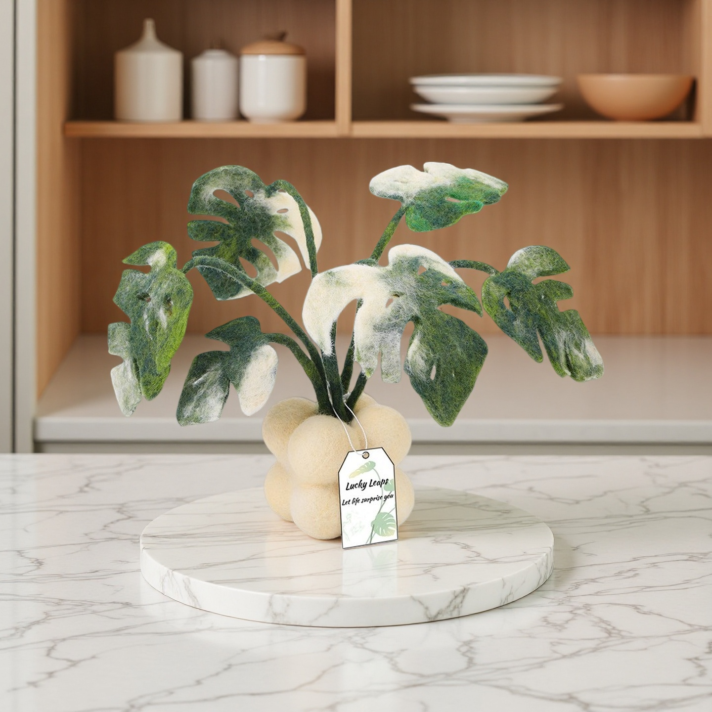 DIY Needle Felting Kit for Beginners - Monstera | Cute Faux Potted Plant Home Decor