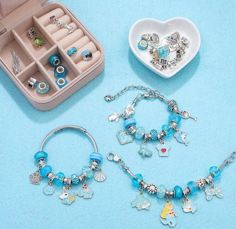 Girls Charm Bracelet Making Kit DIY Jewelry Making Set with Storage Box