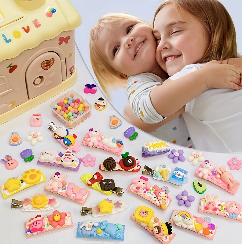 Decoden Cream Glue Hair Pin Kawaii DIY Party Kit - with Storage Box
