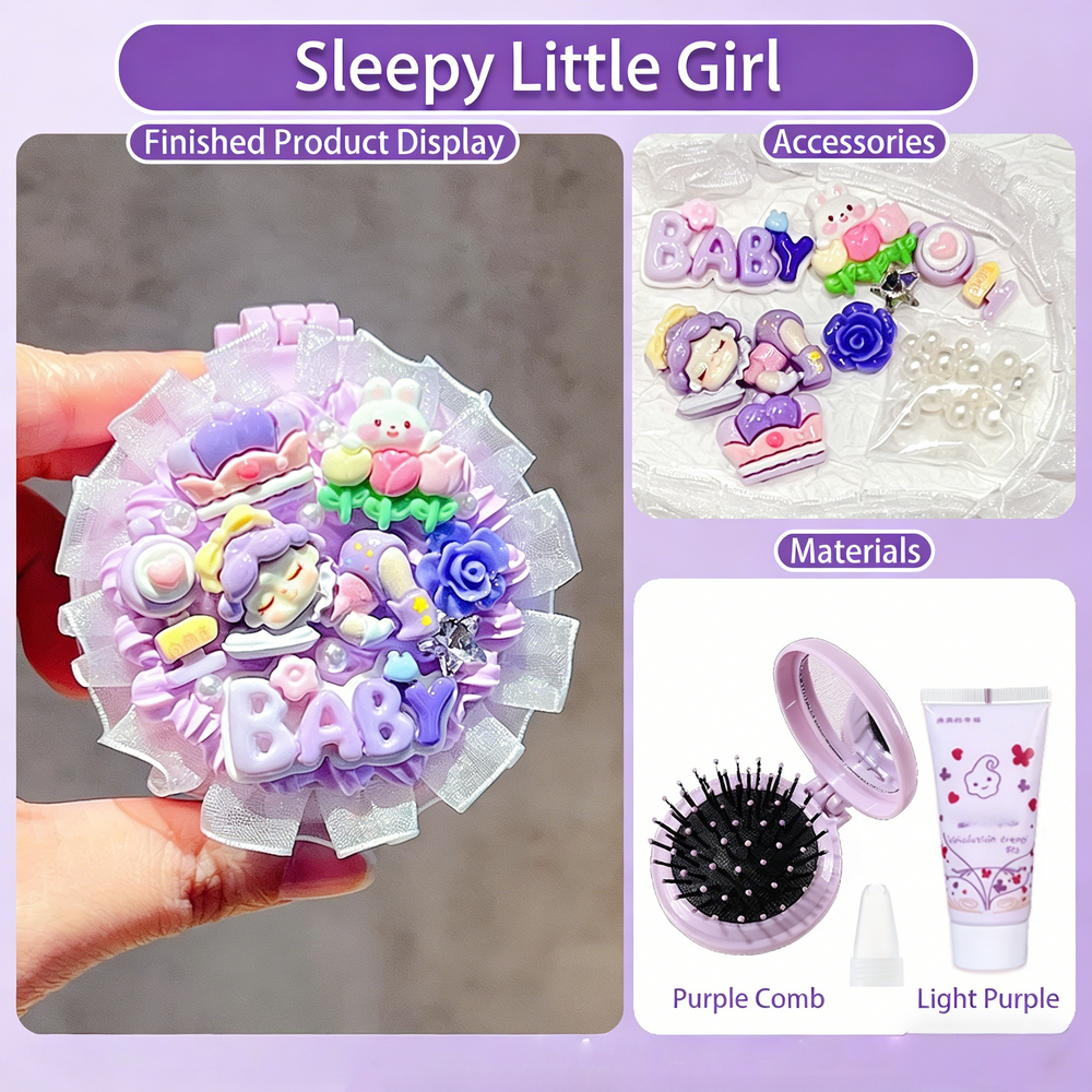 Decoden Cream Glue DIY Comb & Mirror Set - Kawaii DIY Decoden Cream Glue