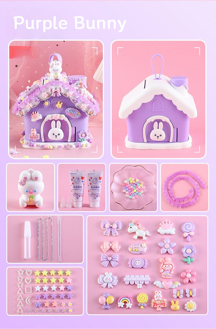 Decoden Cream Glue DIY - Cute Kawaii House Bank Saving Box Kit