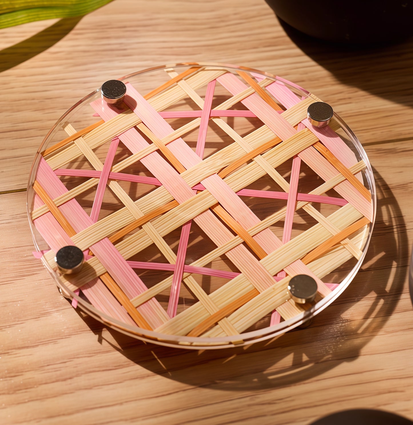 Chinese Cultural Heritage Bamboo Weaving - Acrylic Cup Mat DIY Kit