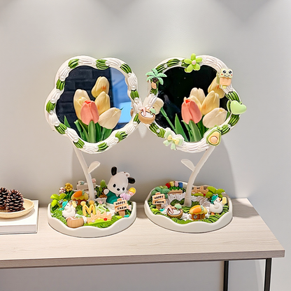 Cream Glue Flower Mirror DIY Kit (Oversized 360° Rotating Mirror)