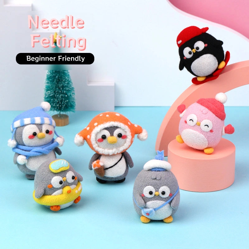 DIY Needle Felting Kit for Beginners – Cute Winter Penguins
