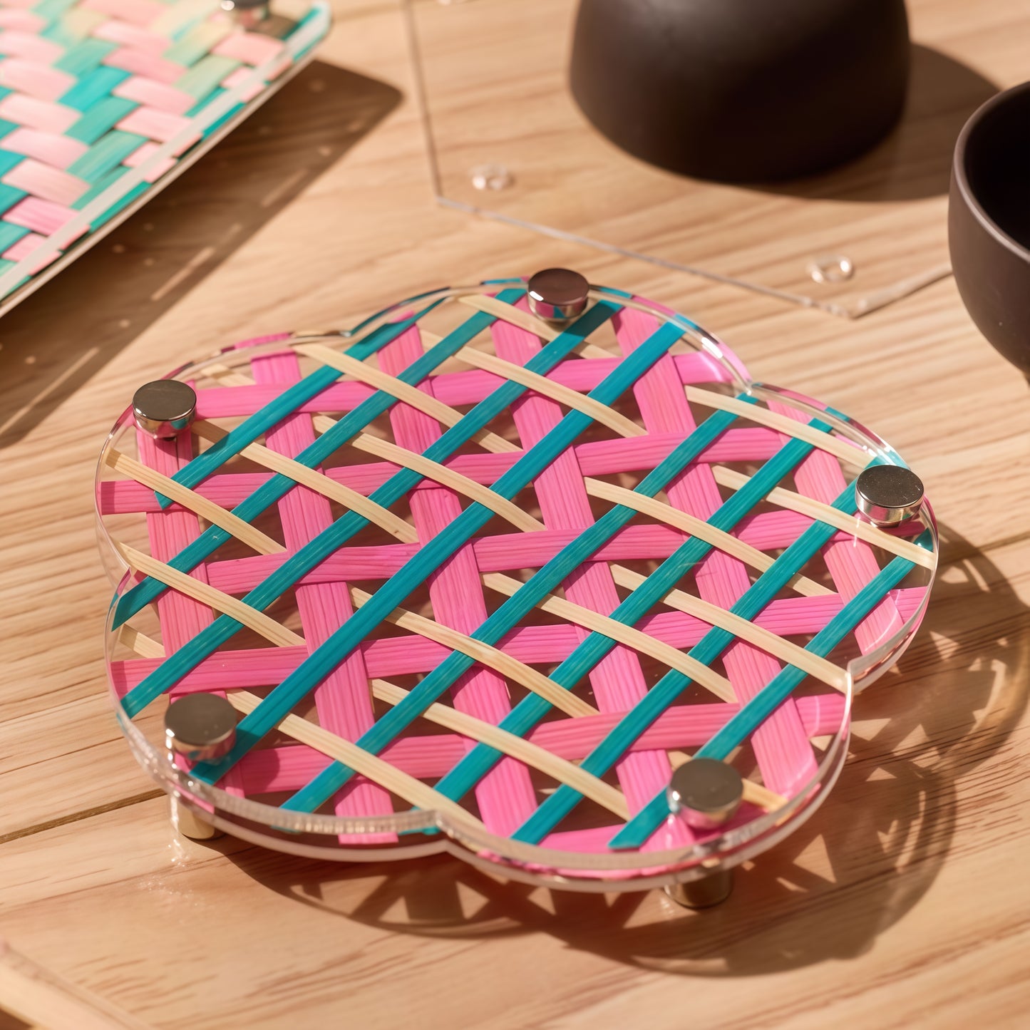 Chinese Cultural Heritage Bamboo Weaving - Acrylic Cup Mat DIY Kit