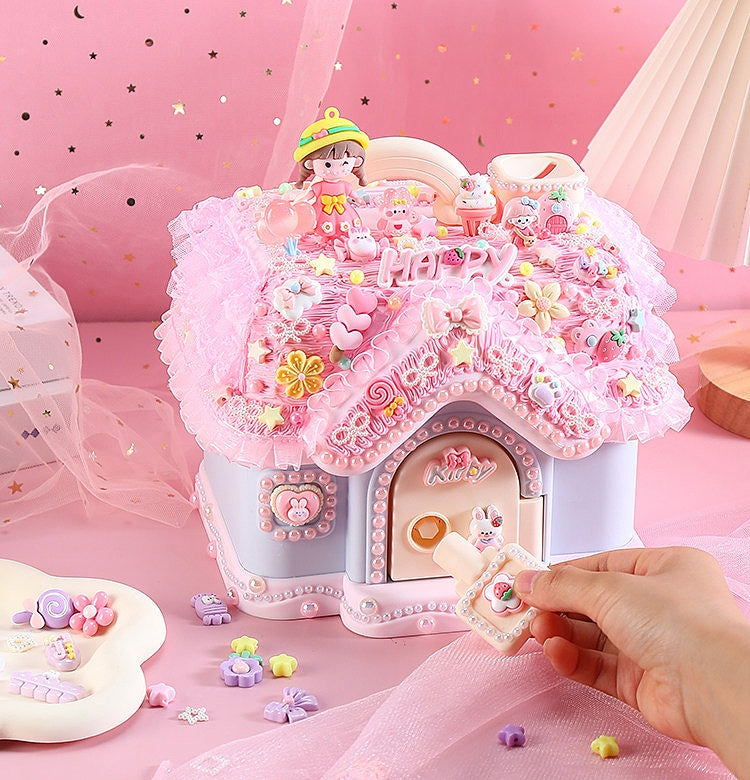 Decoden Cream Glue DIY - Cute Kawaii House Bank Saving Box Kit