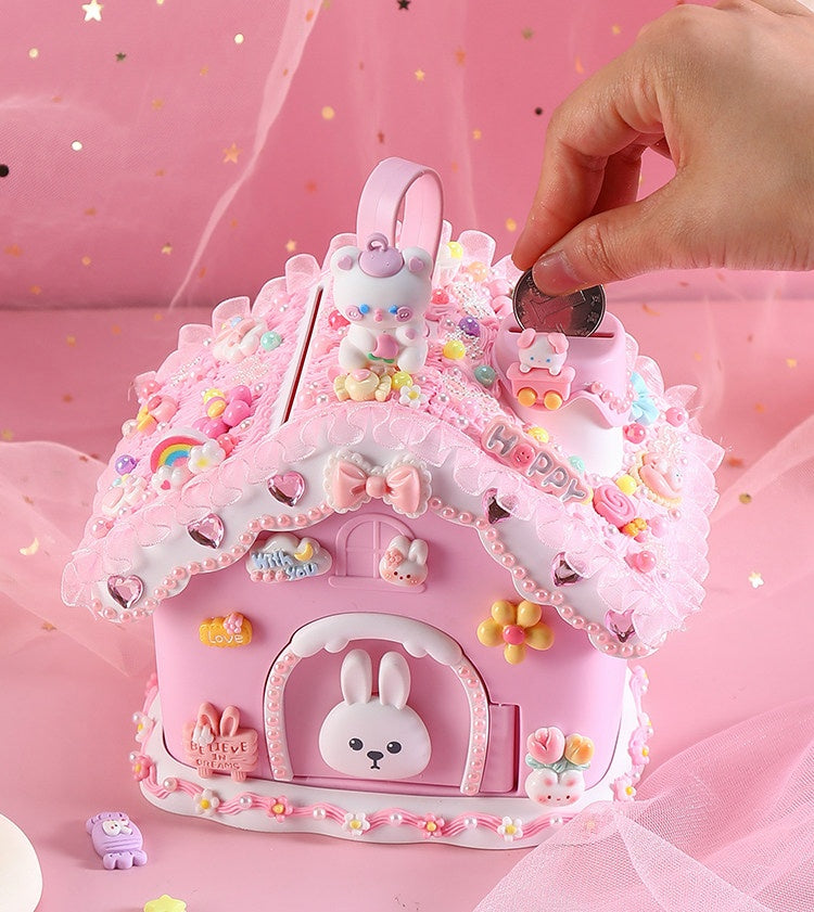Decoden Cream Glue DIY - Cute Kawaii House Bank Saving Box Kit