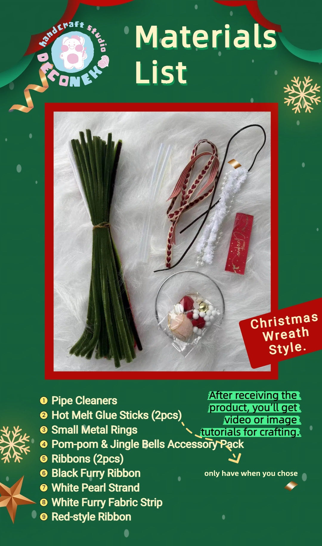 Pipe Cleaner Christmas Tree Ornament DIY Kit (Small Size)