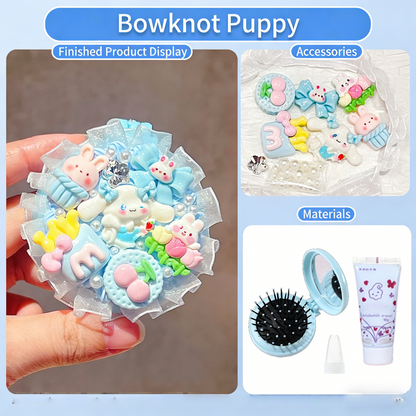 Lace-Trimmed Cream Glue DIY Air Cushion Comb Mirror Material Kit