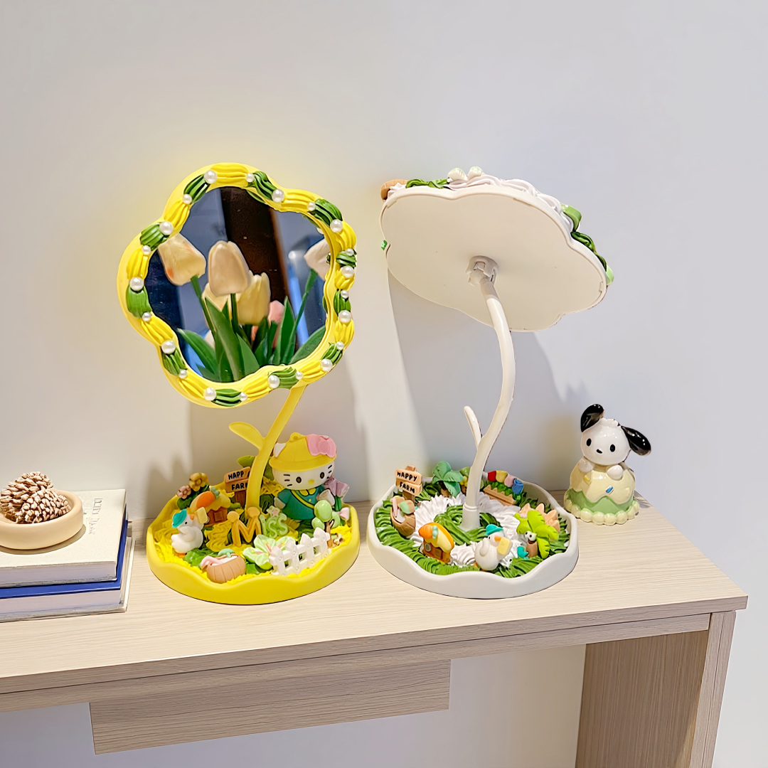 Cream Glue Flower Mirror DIY Kit (Oversized 360° Rotating Mirror)