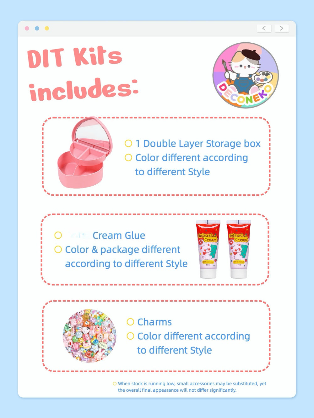Decoden Cream Glue DIY - Kawaii Cartoon Heart Jewelry Box Organizer Kit