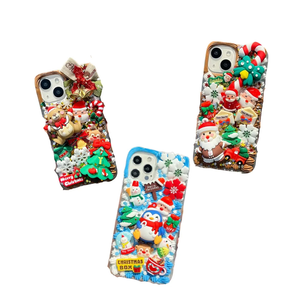 Decoden Cream Glue Phone Case DIY Kit – Kawaii Christmas Friends