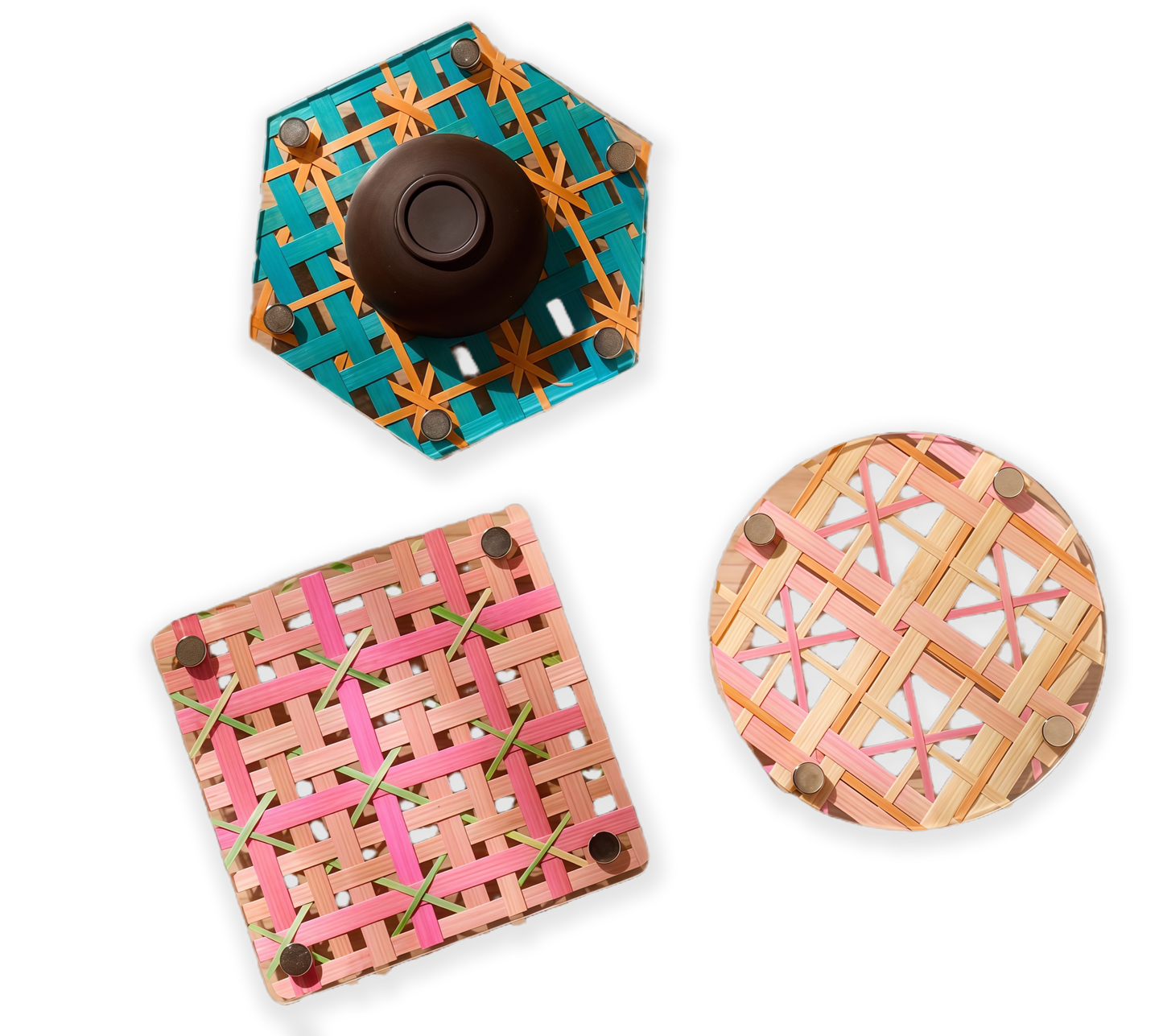 Chinese Cultural Heritage Bamboo Weaving - Acrylic Cup Mat DIY Kit