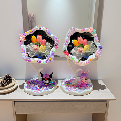 Cream Glue Flower Mirror DIY Kit (Oversized 360° Rotating Mirror)