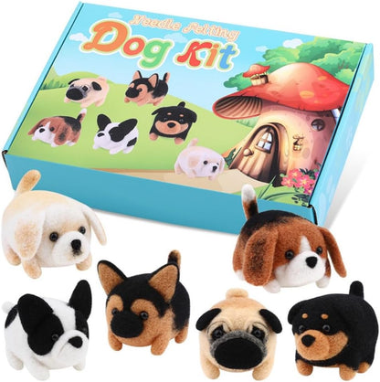DIY Needle Felting Kit for Beginners - Cute Pet Animals - Wool Craft Dog & Cat Miniature