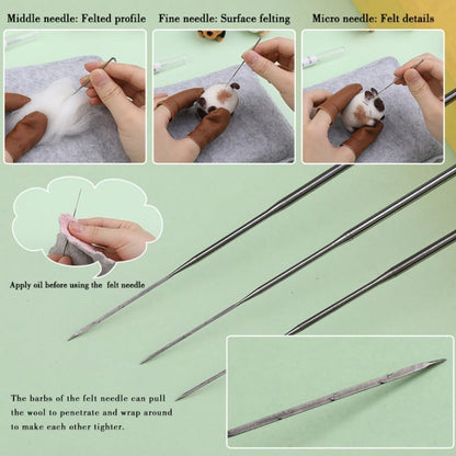 DIY Needle Felting Kit for Beginners - Cute Pet Animals - Wool Craft Dog & Cat Miniature