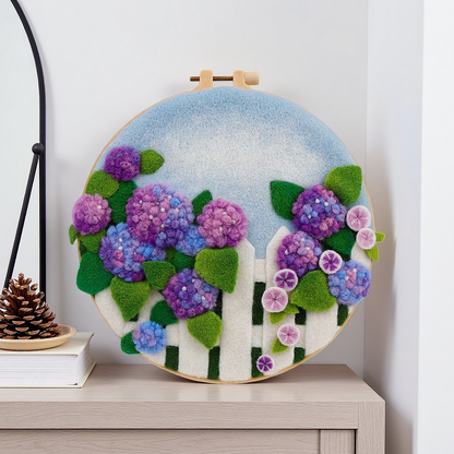 DIY Needle Felting Landscapes Kit for Beginners - Wool Hoop Art Set - Florial Series