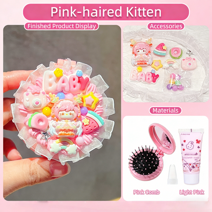 Lace-Trimmed Cream Glue DIY Air Cushion Comb Mirror Material Kit