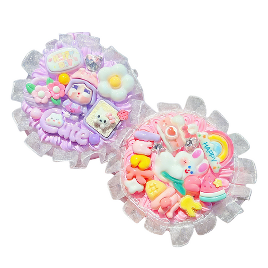 Lace-Trimmed Cream Glue DIY Air Cushion Comb Mirror Material Kit