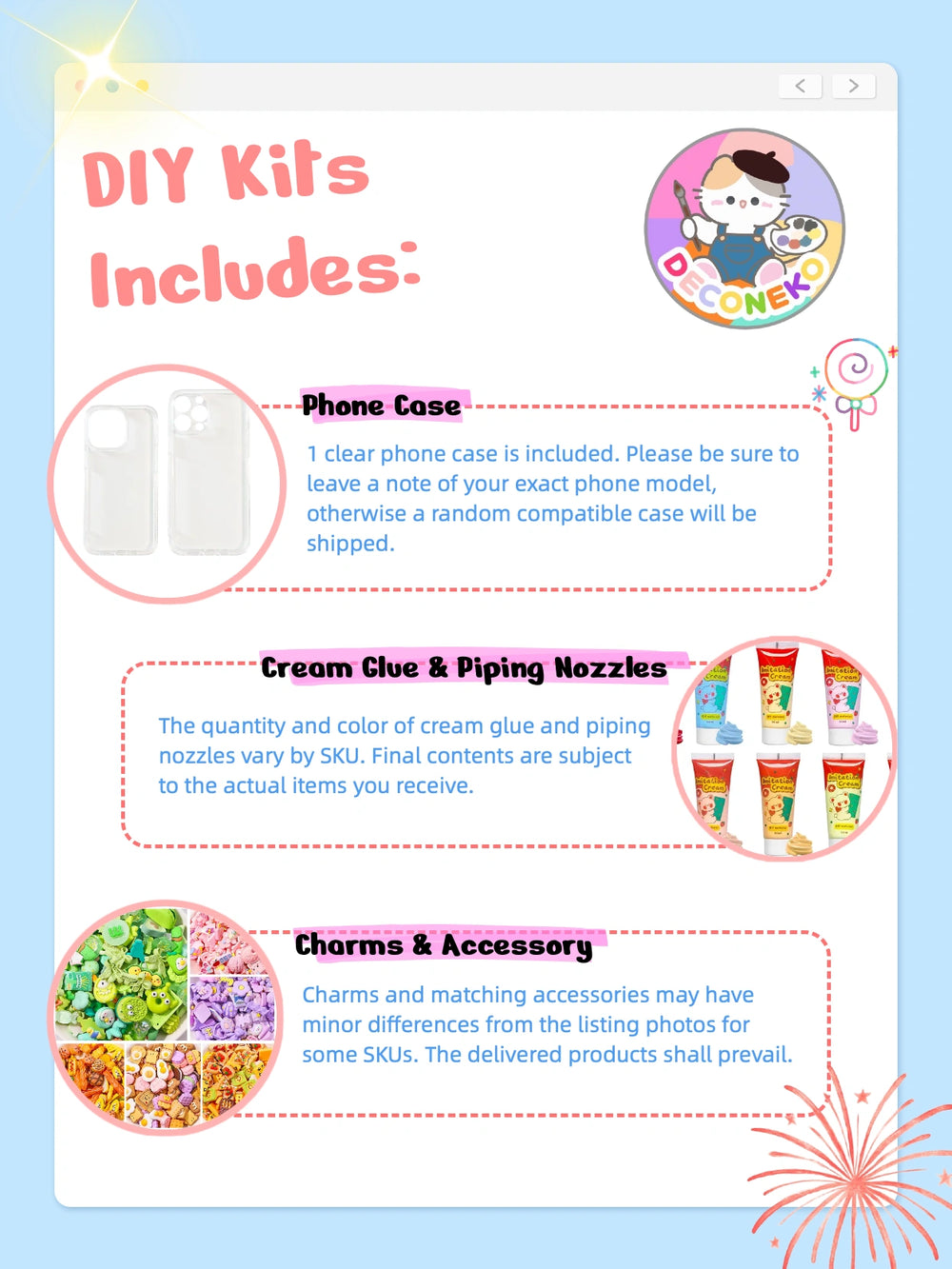 Decoden Cream Glue Phone Case DIY Kit – Kawaii Bakery Bread Charms