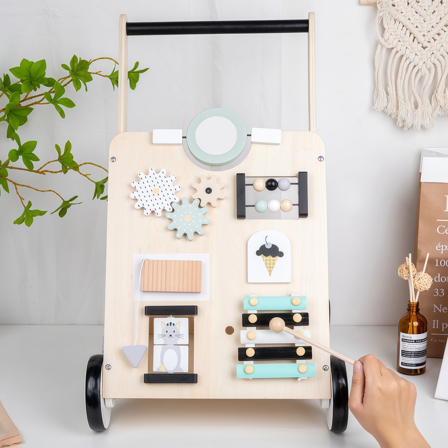 Wooden Baby Walker, Children's Multi-functional Walker