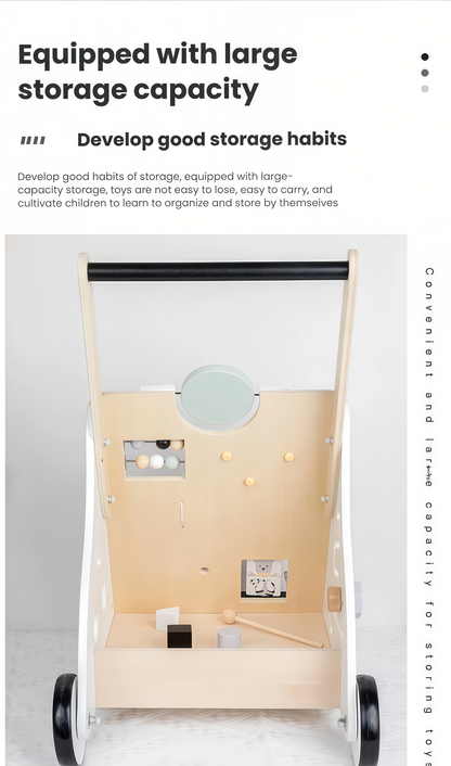 Wooden Baby Walker with Activity Panel, Busy Board