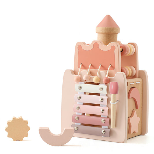 Wooden Activity Cube 9-in-1 Montessori Toys for 3+ Year Old, Multipurpose Educational Sensory Learning Toys