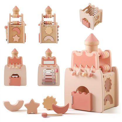 9-in-1 Wooden Castle Activity Cube Montessori Toys