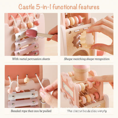 9-in-1 Wooden Castle Activity Cube Montessori Toys