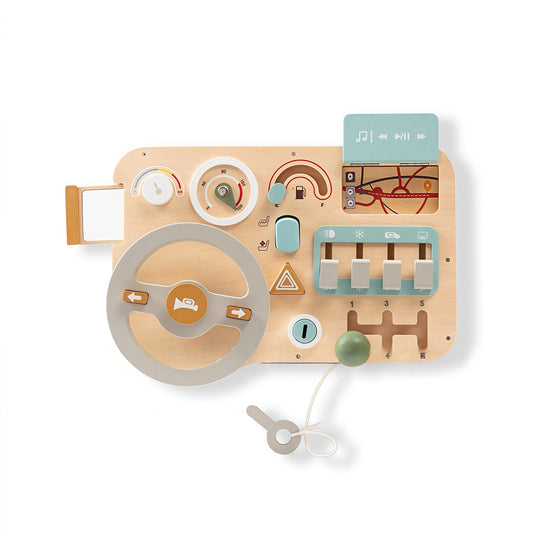 Wooden Montessori Steering Wheel Sensory Activity Board