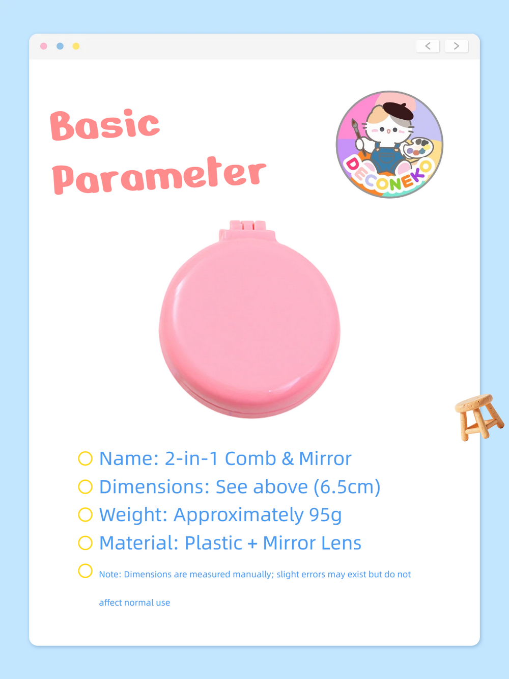 Decoden Cream Glue DIY Comb & Mirror Set - Kawaii DIY Decoden Cream Glue