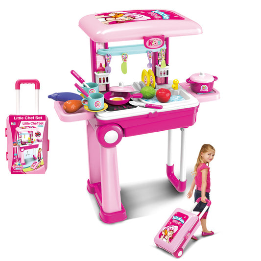 2-in-1 Travel Luggage Turn into Play Kitchen