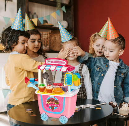 Ice Cream Counter Cart Play Food Toy Pretend Play