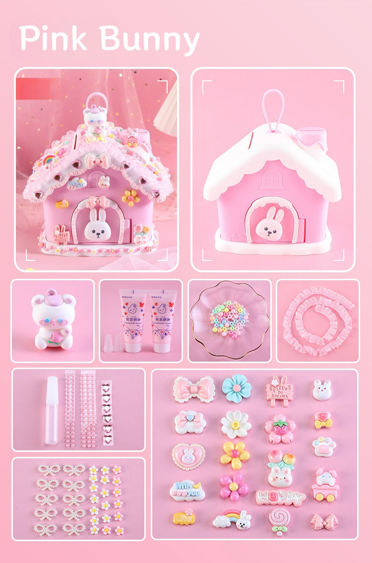 Decoden Cream Glue DIY - Cute Kawaii House Bank Saving Box Kit