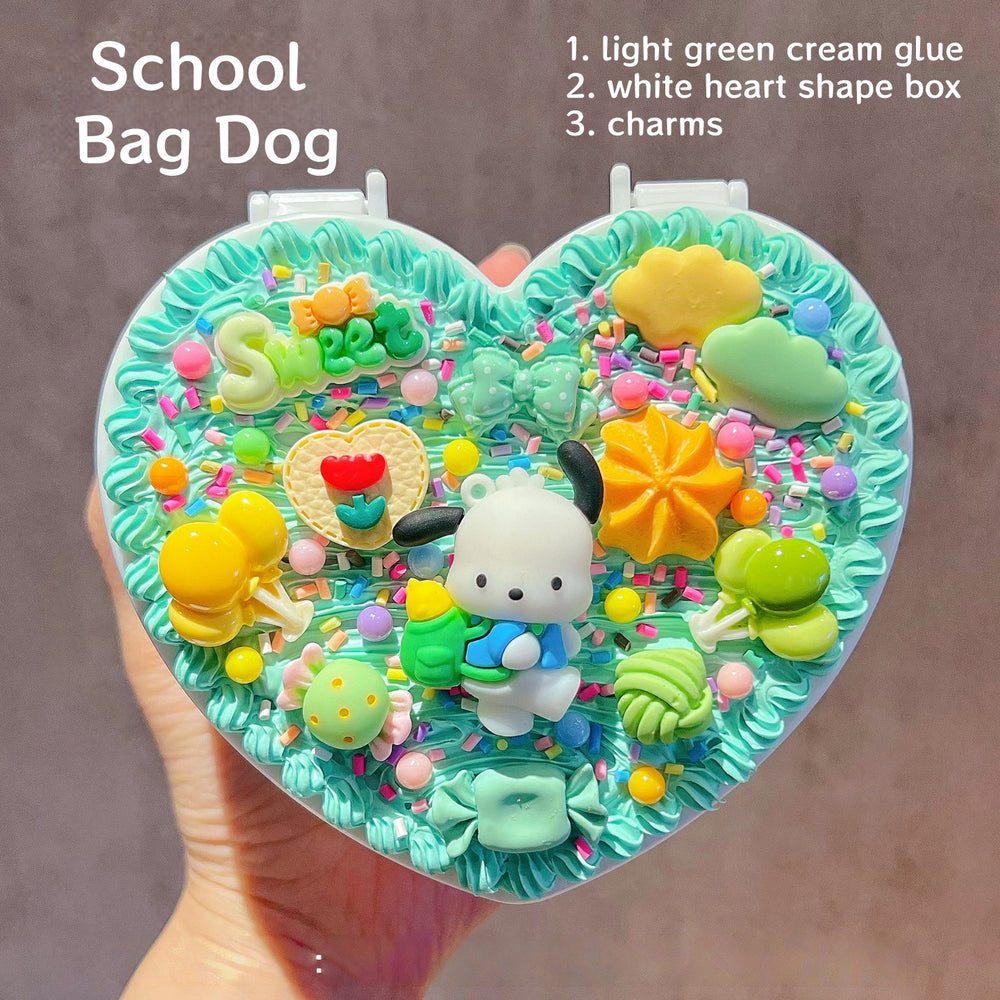 Decoden Cream Glue DIY - Kawaii Cartoon Heart Jewelry Box Organizer Kit