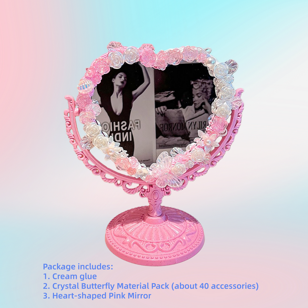 Decoden Cream Glue DIY Premium Baroque Desktop Mirror - Decoden Kit & Cream Glue Craft
